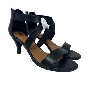 Style & Co Paysonn Faux Leather Dress Sandals Heels Black 8.5
